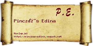 Pinczés Edina névjegykártya