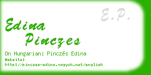 edina pinczes business card